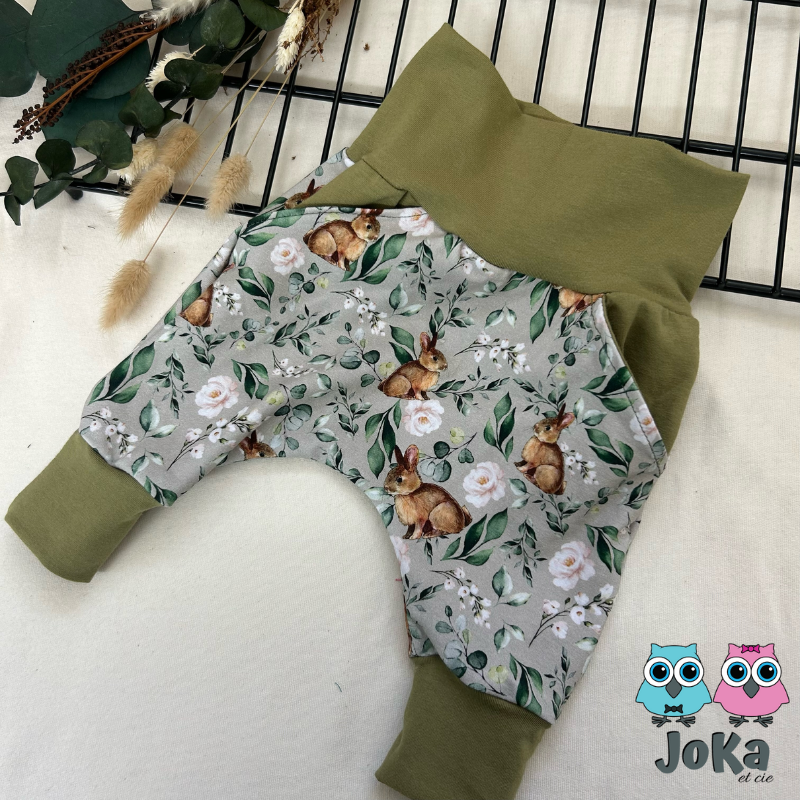 Pantalon évolutif Lapins fleuris
