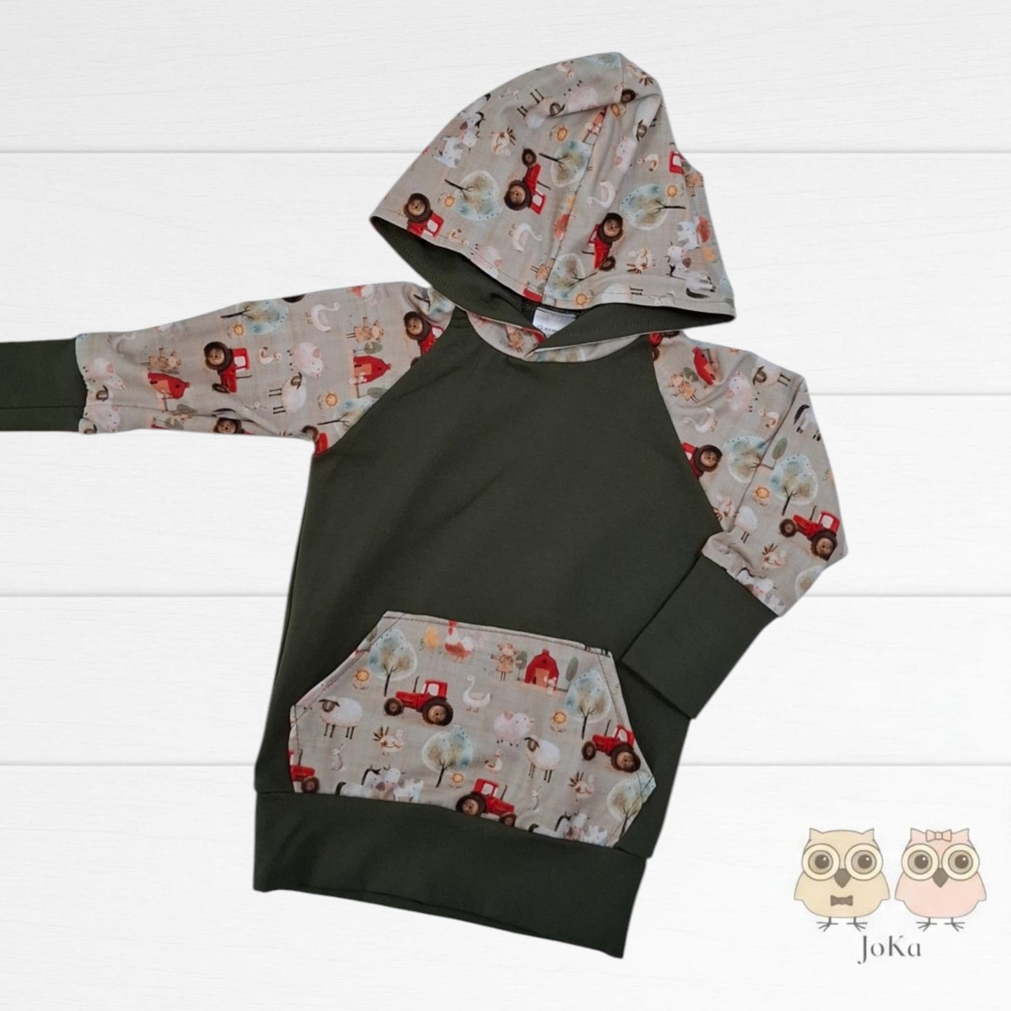 Hoodie évolutif Grange et tracteurs rouge