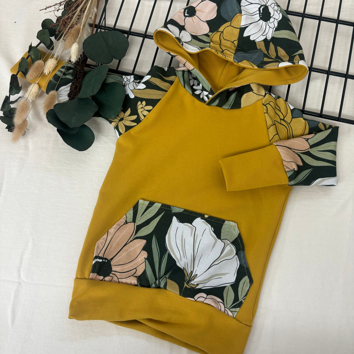 Hoodie évolutif Fleurs sobres 3-12 mois