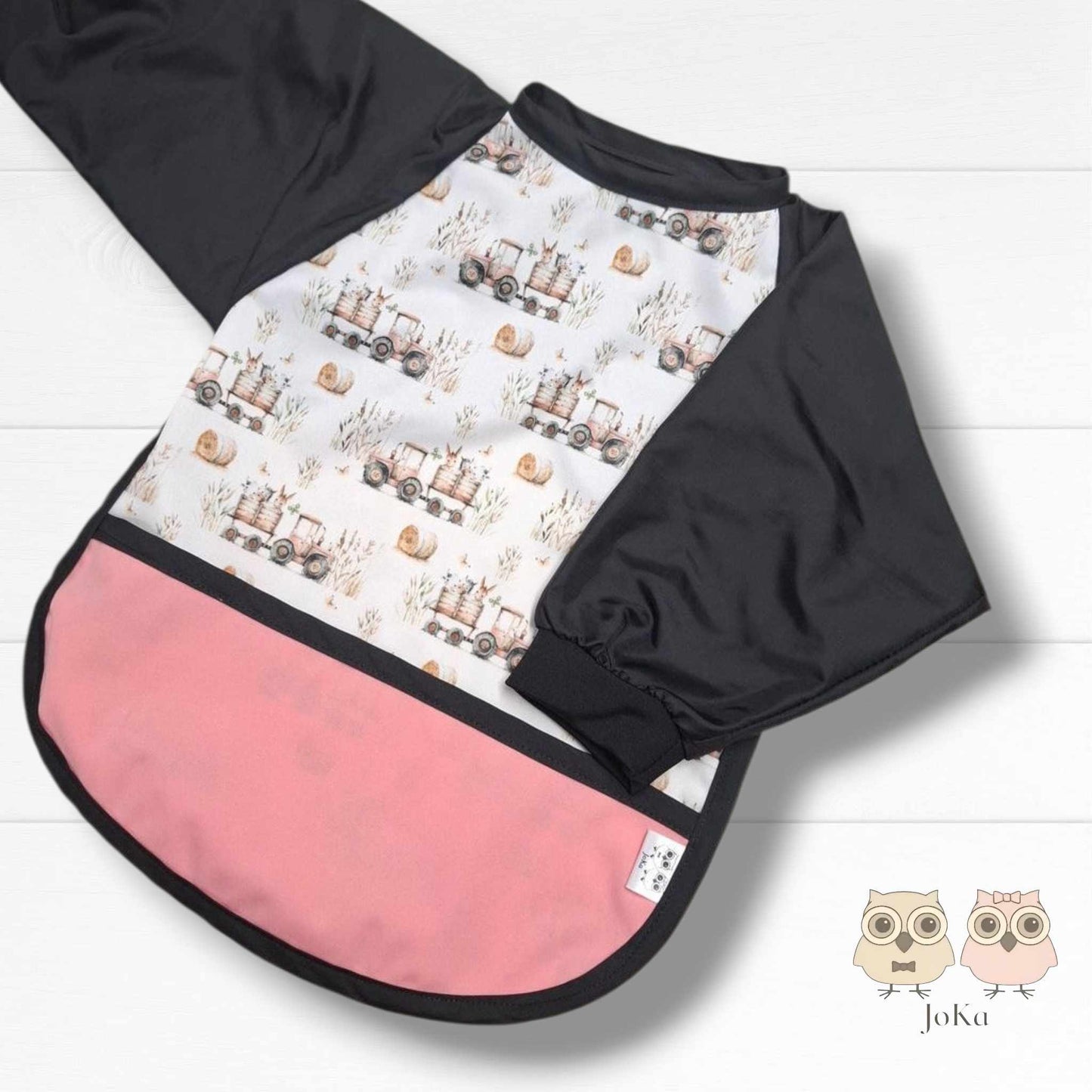 Bavette / tablier à manches Tracteurs et animaux à la ferme