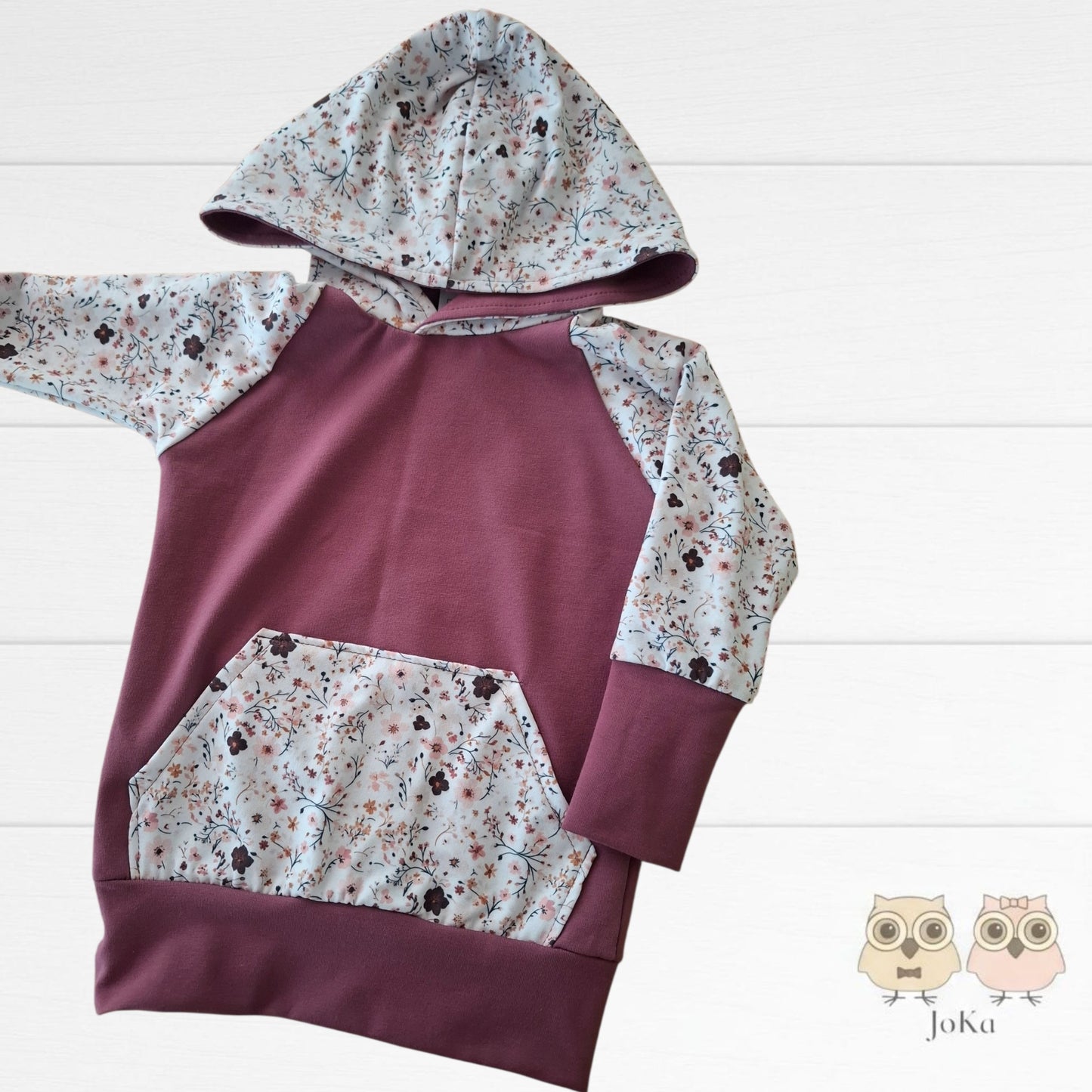 Hoodie évolutif Mini floraison bourgogne (mauve 1319)