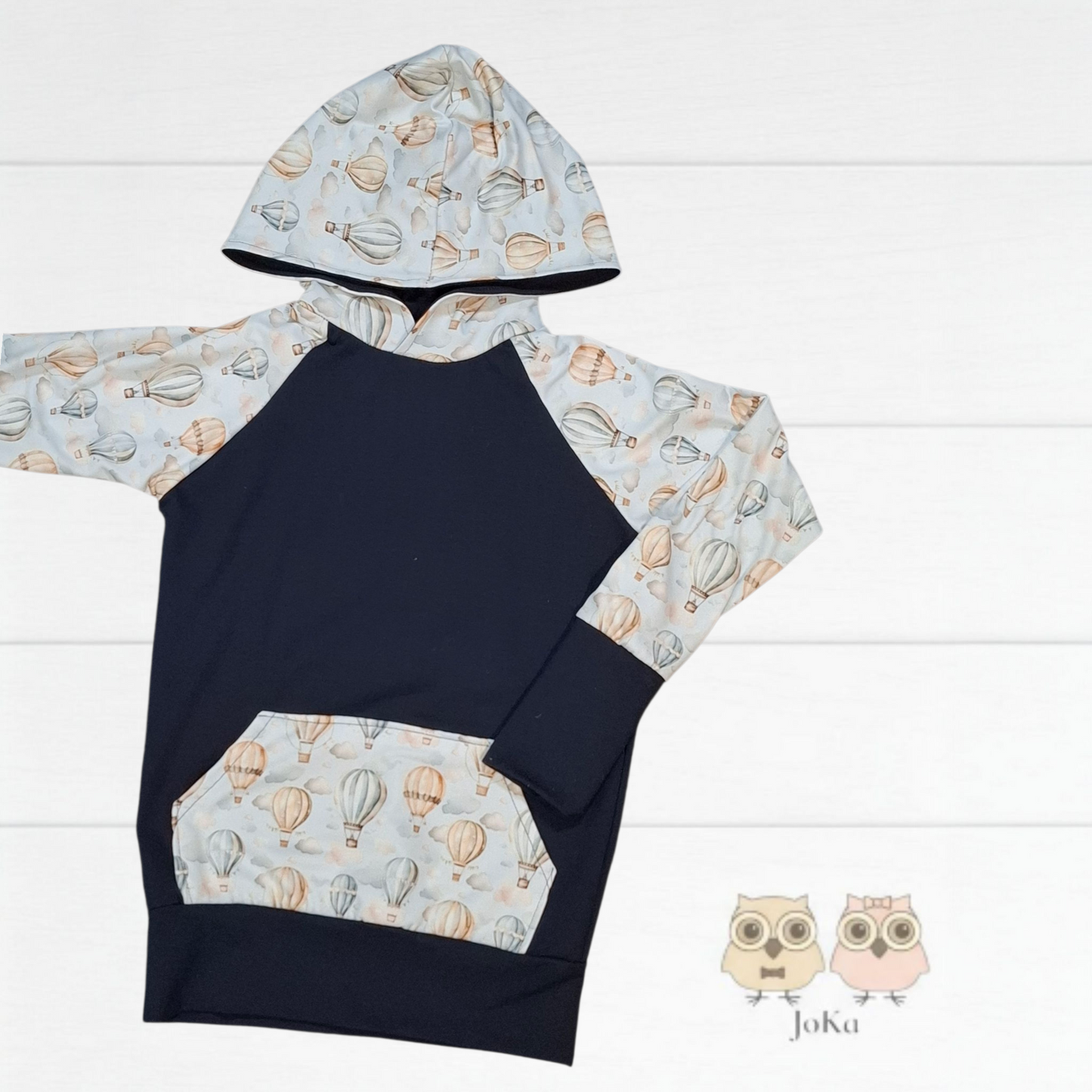 Hoodie évolutif Montgolfières dans les nuages bleu