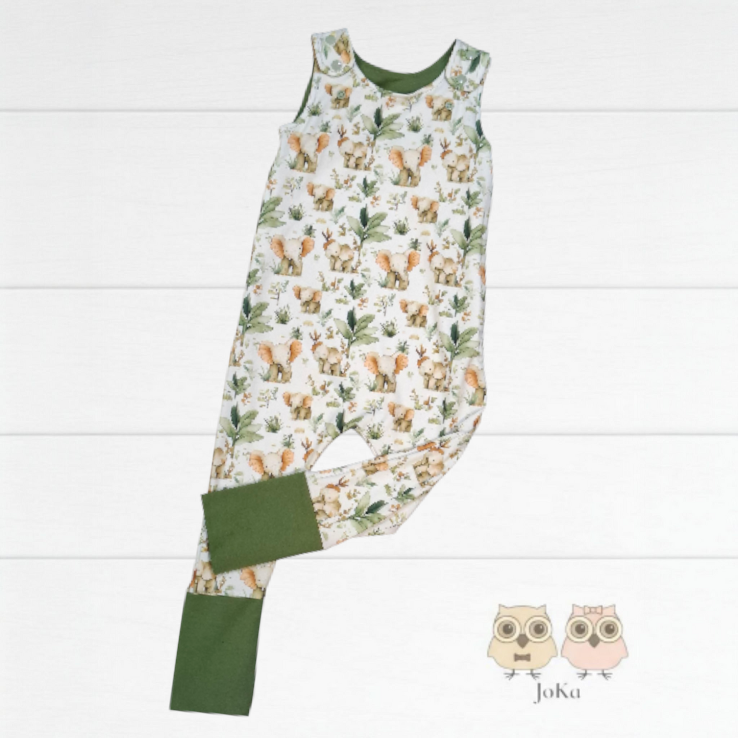 Romper évolutif Éléphants et feuillage