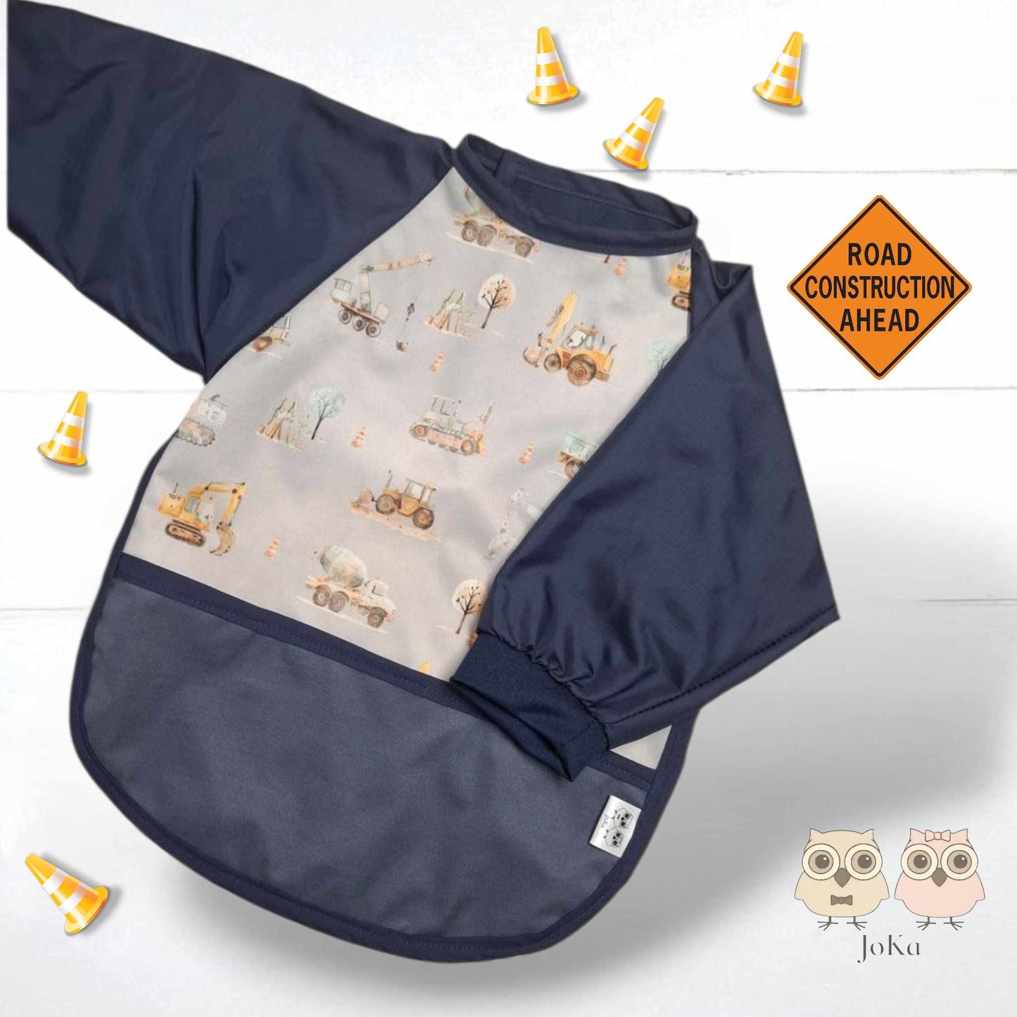 Bavette / tablier à manches Camion et tracteur en chantier de construction