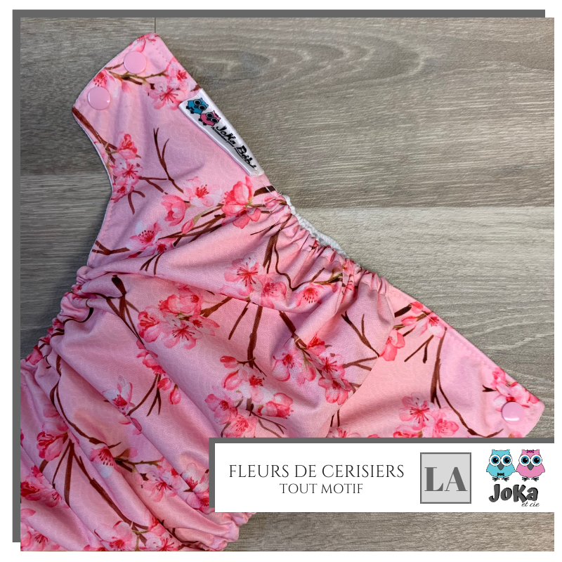 Couche lavable Tout motif Fleurs de cerisiers Large