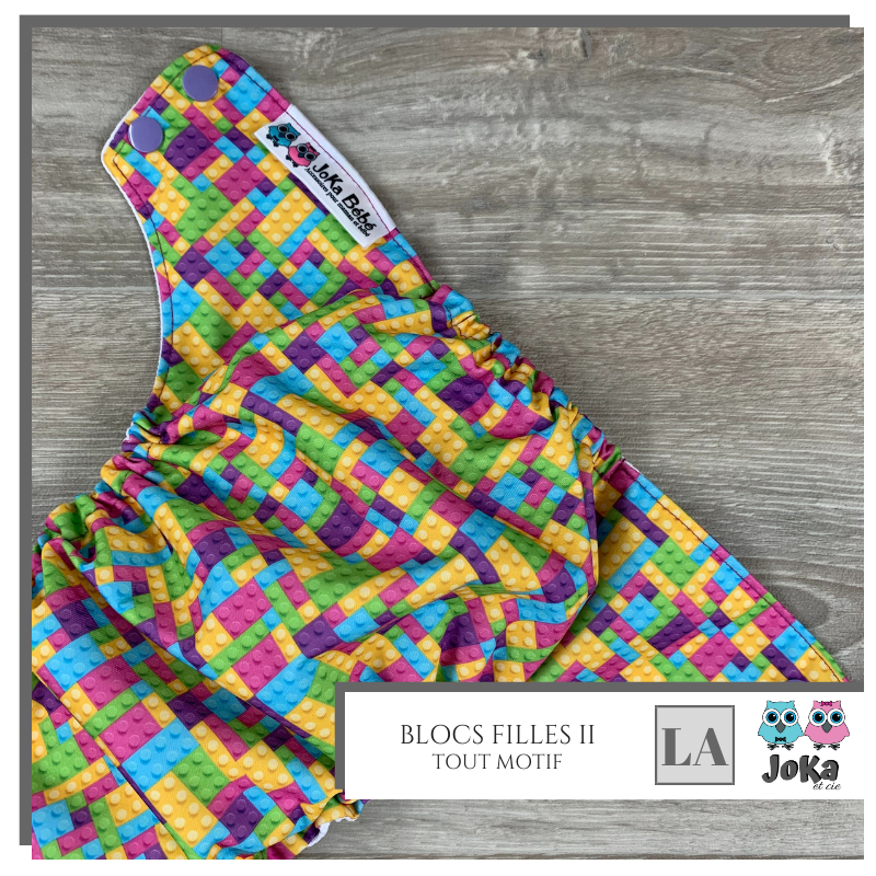 Couche lavable Tout motif Blocs filles II Large