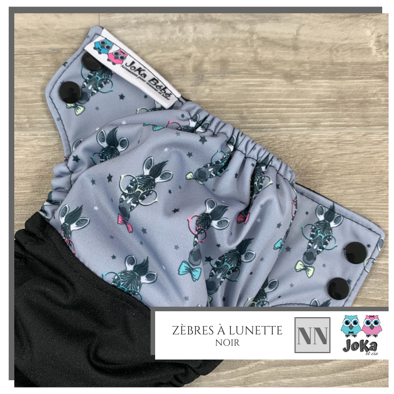 Couche lavable 2.0 Zèbres à lunette Nouveau-né