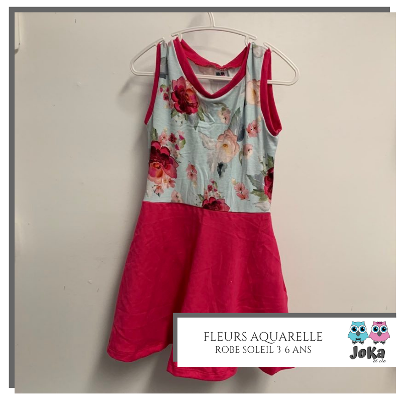 Robe soleil Fleurs aquarelles 3-12 mois