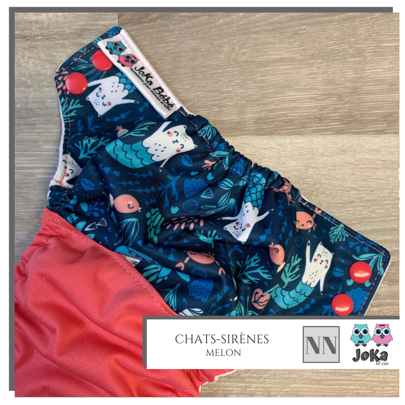 Couche lavable 2.0 Chats-sirènes Nouveau-né