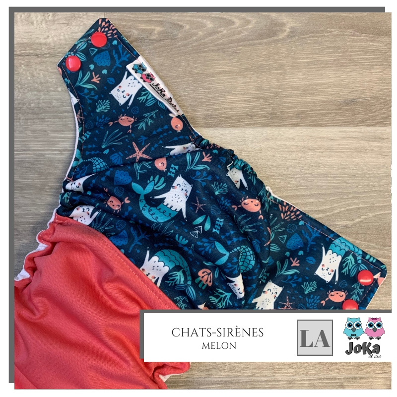 Couche lavable 2.0 Chats-sirènes Large