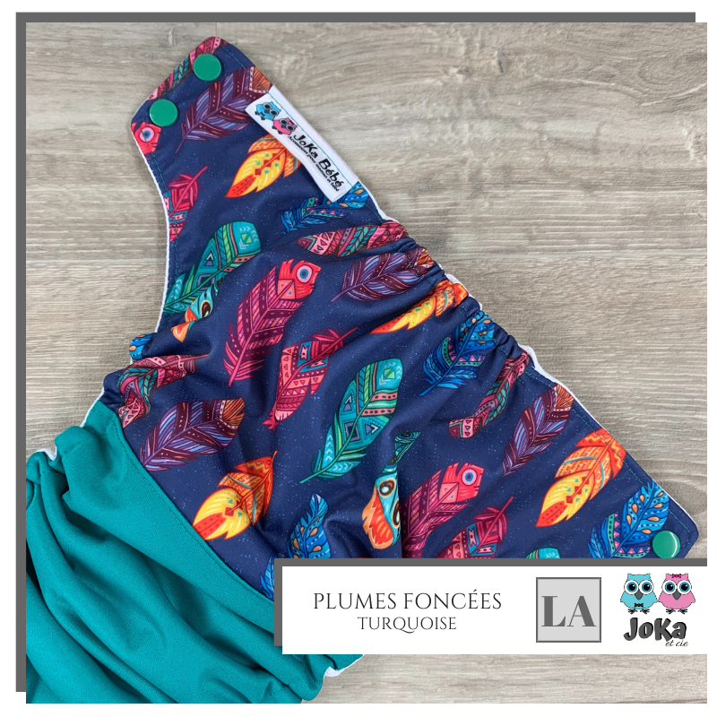 Couche lavable 2.0 Plumes foncées Large