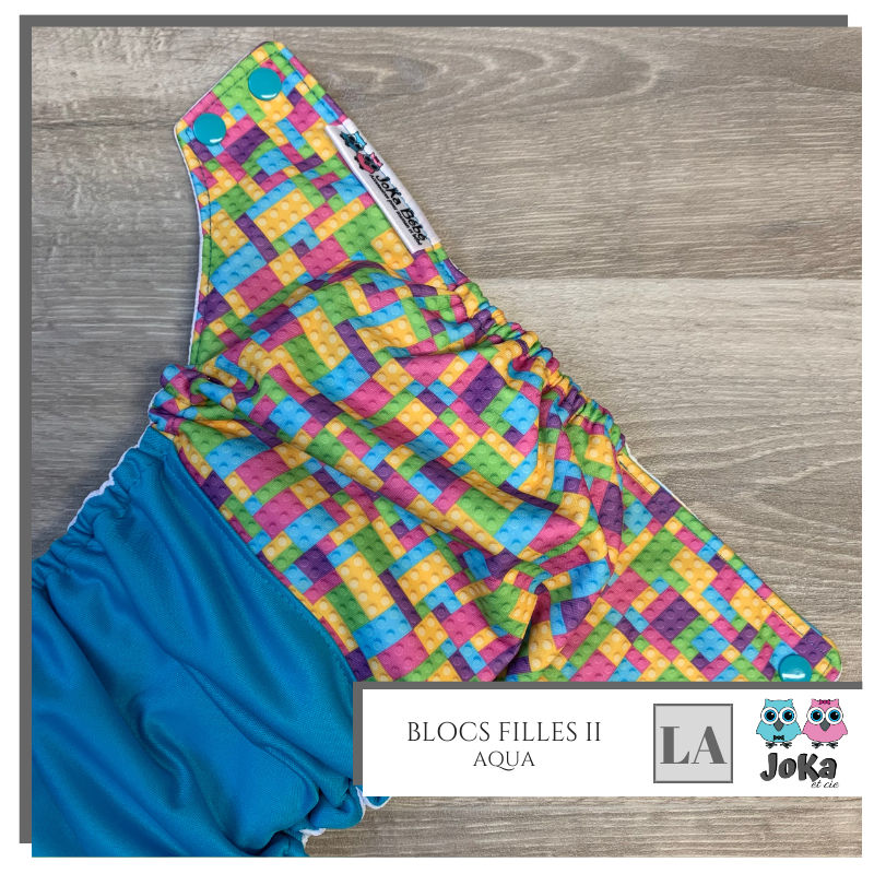 Couche lavable 2.0 Blocs filles II Large