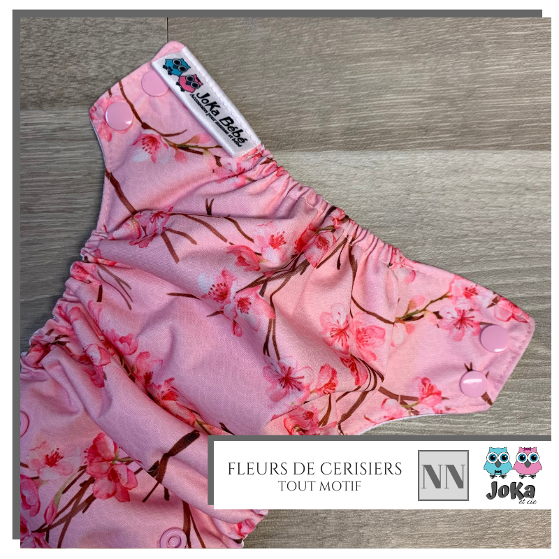Couche lavable Tout motif Fleurs de cerisiers Nouveau-né