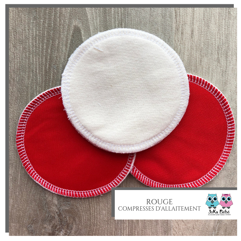 Compresses d'allaitement Unies Rouge