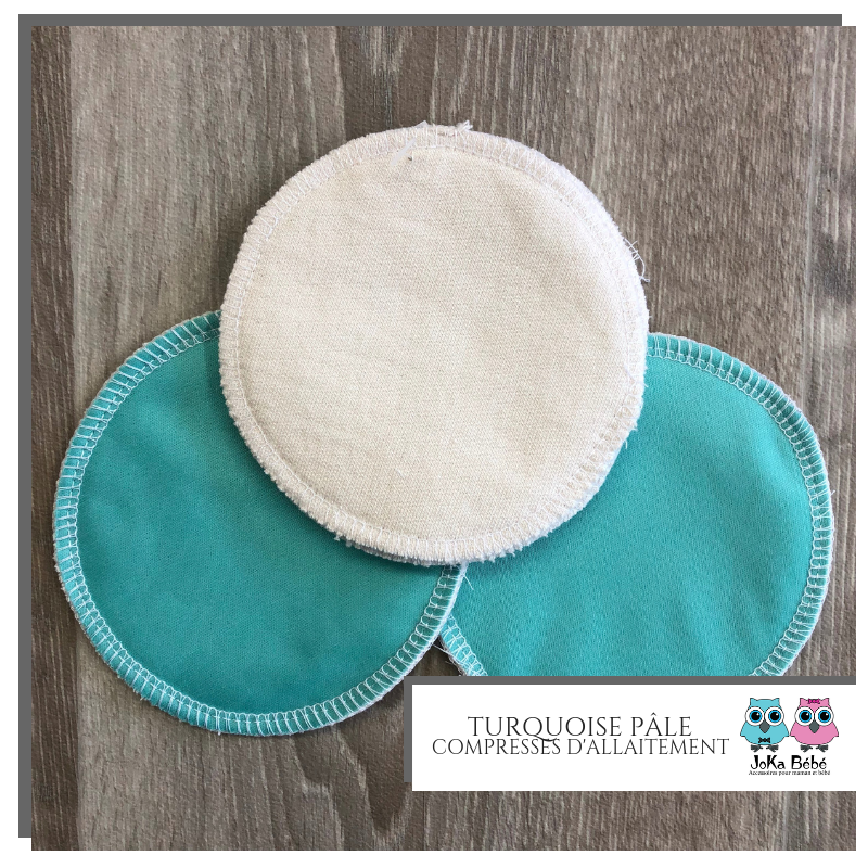 Compresses d'allaitement Unies Turquoise pâle