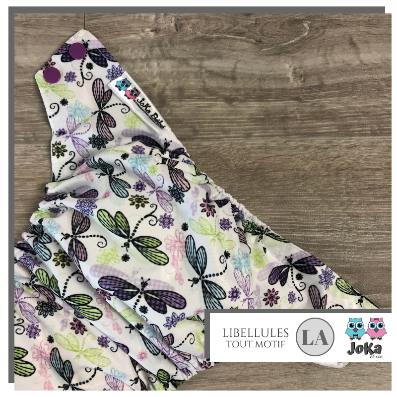 Couche lavable Tout motif Libellules Large