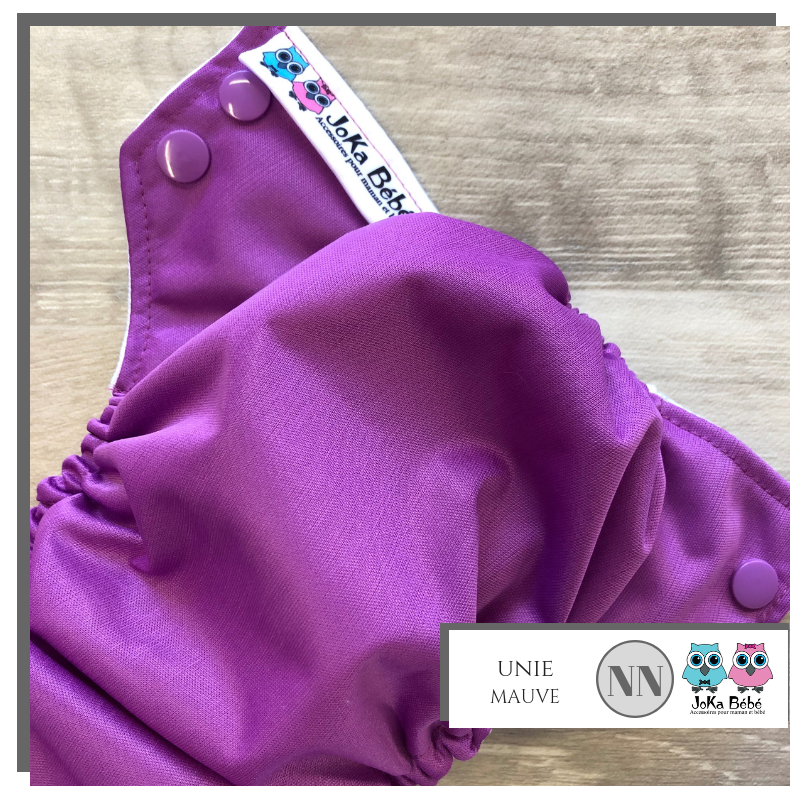 Couche lavable unie Mauve Nouveau-né