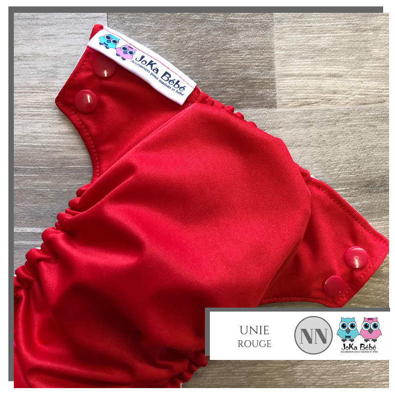 Couche lavable unie Rouge Nouveau-né