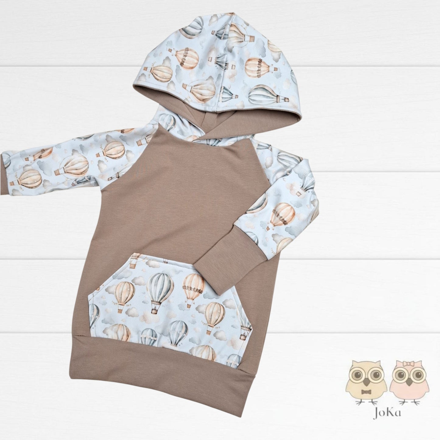 Hoodie évolutif Montgolfières dans les nuages bleu