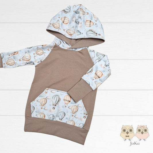 Hoodie évolutif Montgolfières dans les nuages bleu