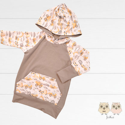 Hoodie évolutif Chantier de construction fond blanc