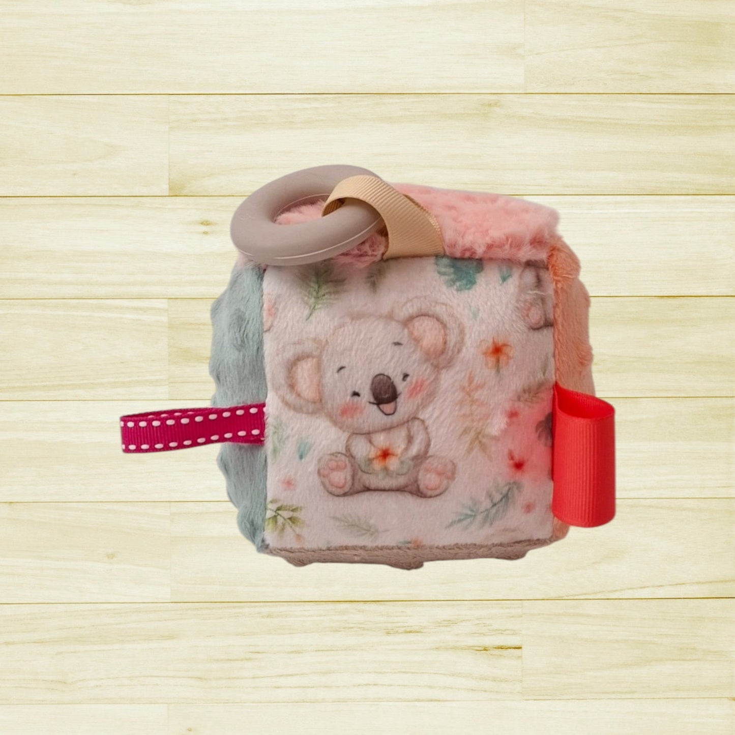 Mini cube Koala souriant et fleurs tropical