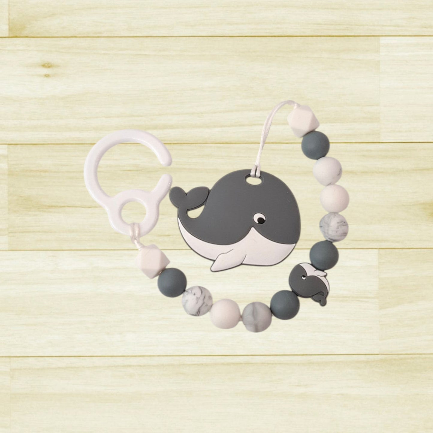 Jouet de poussette Baleine grise