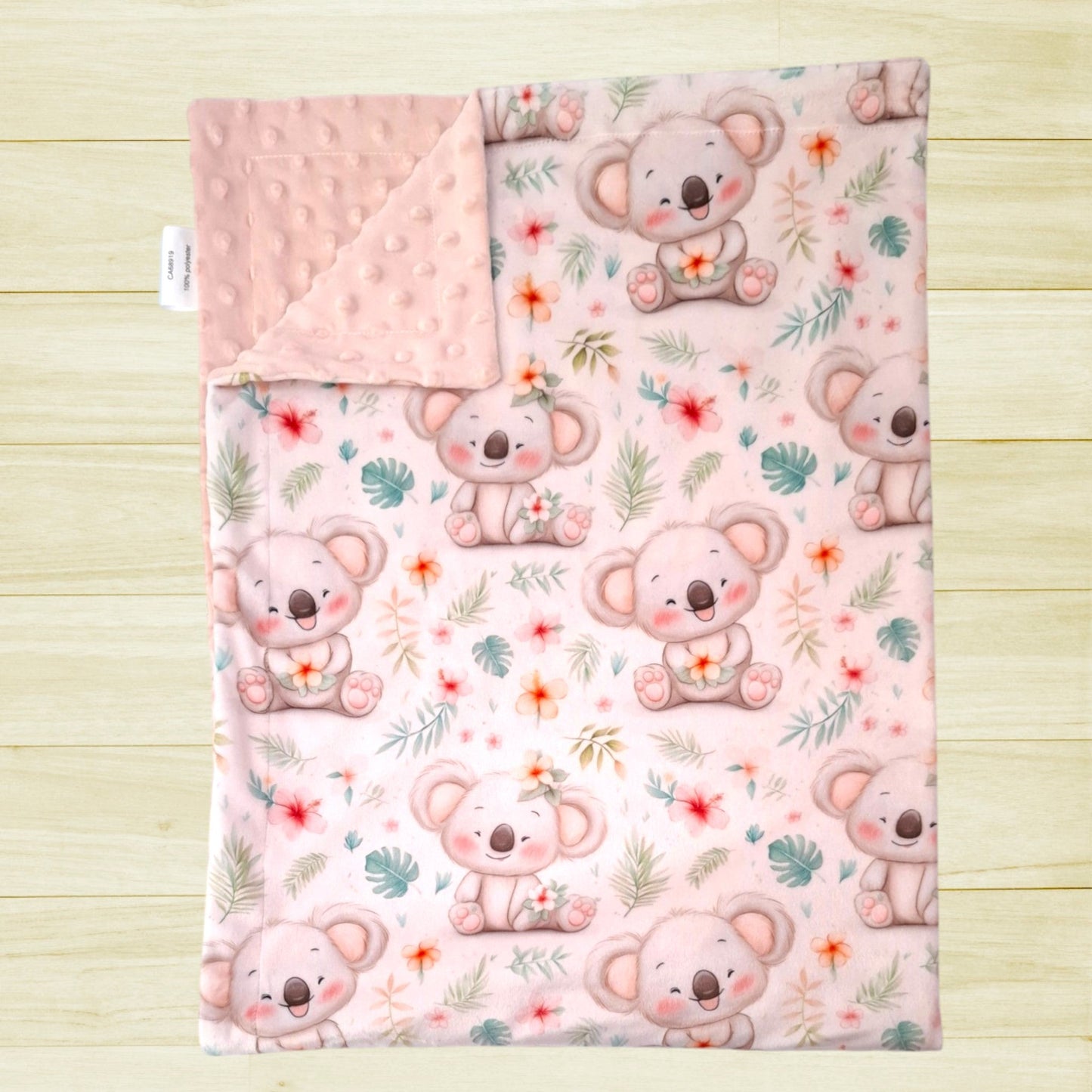 Couverture Koala souriant et fleurs tropical