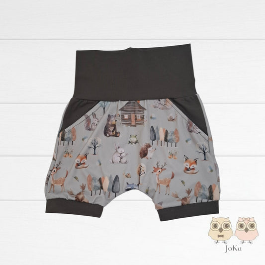 Short évolutif Animaux de la forêt / vert forêt foncé