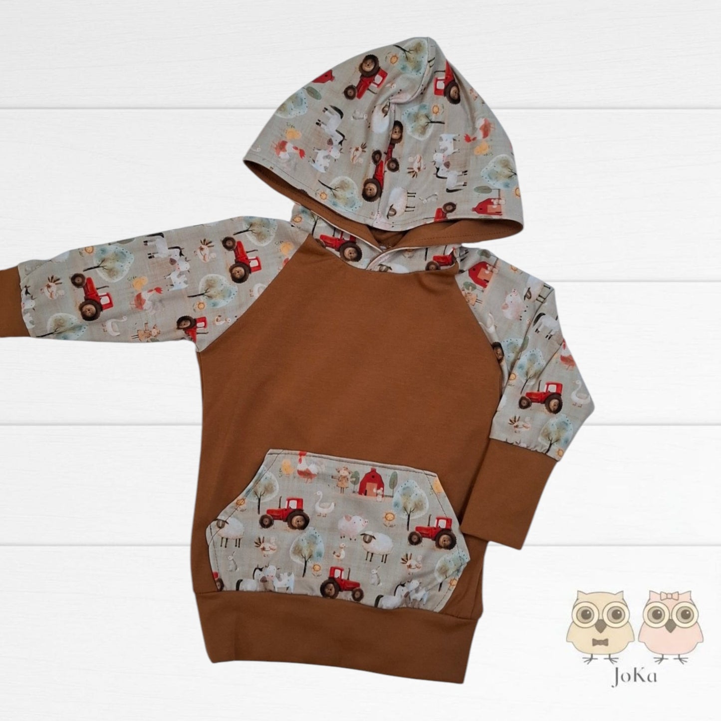 Hoodie évolutif Grange et tracteurs rouge