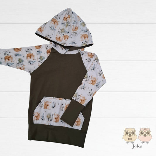 Hoodie évolutif Maman et bébé vache highland