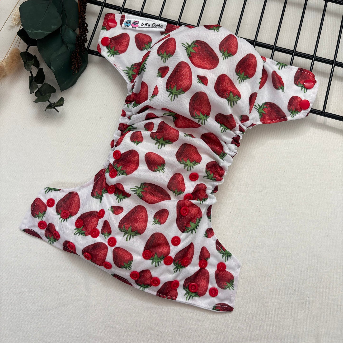 Couche lavable Tout motif Fraises sucrées Taille unique