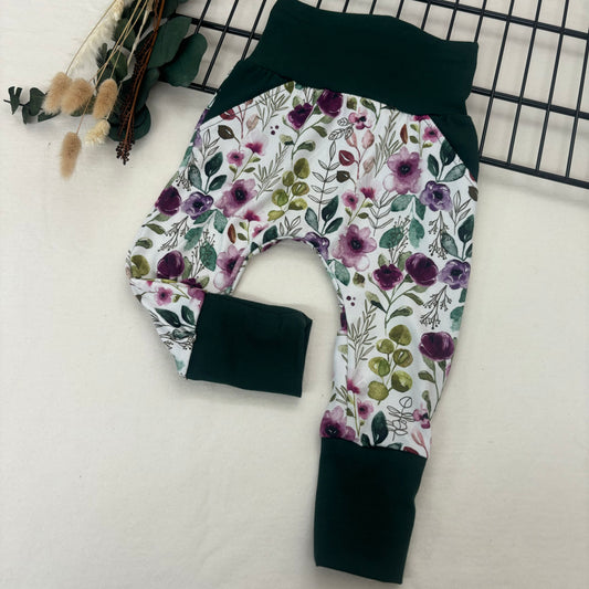 Pantalon évolutif Fleurs mauves