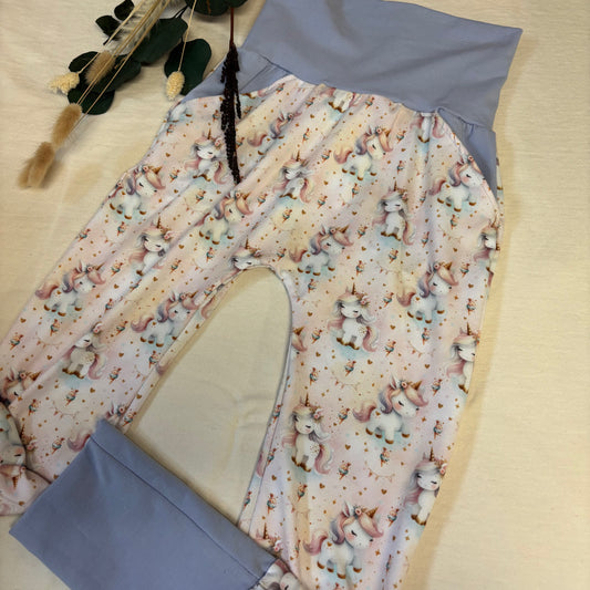 Pantalon évolutif Licornes et cornets aquarelle