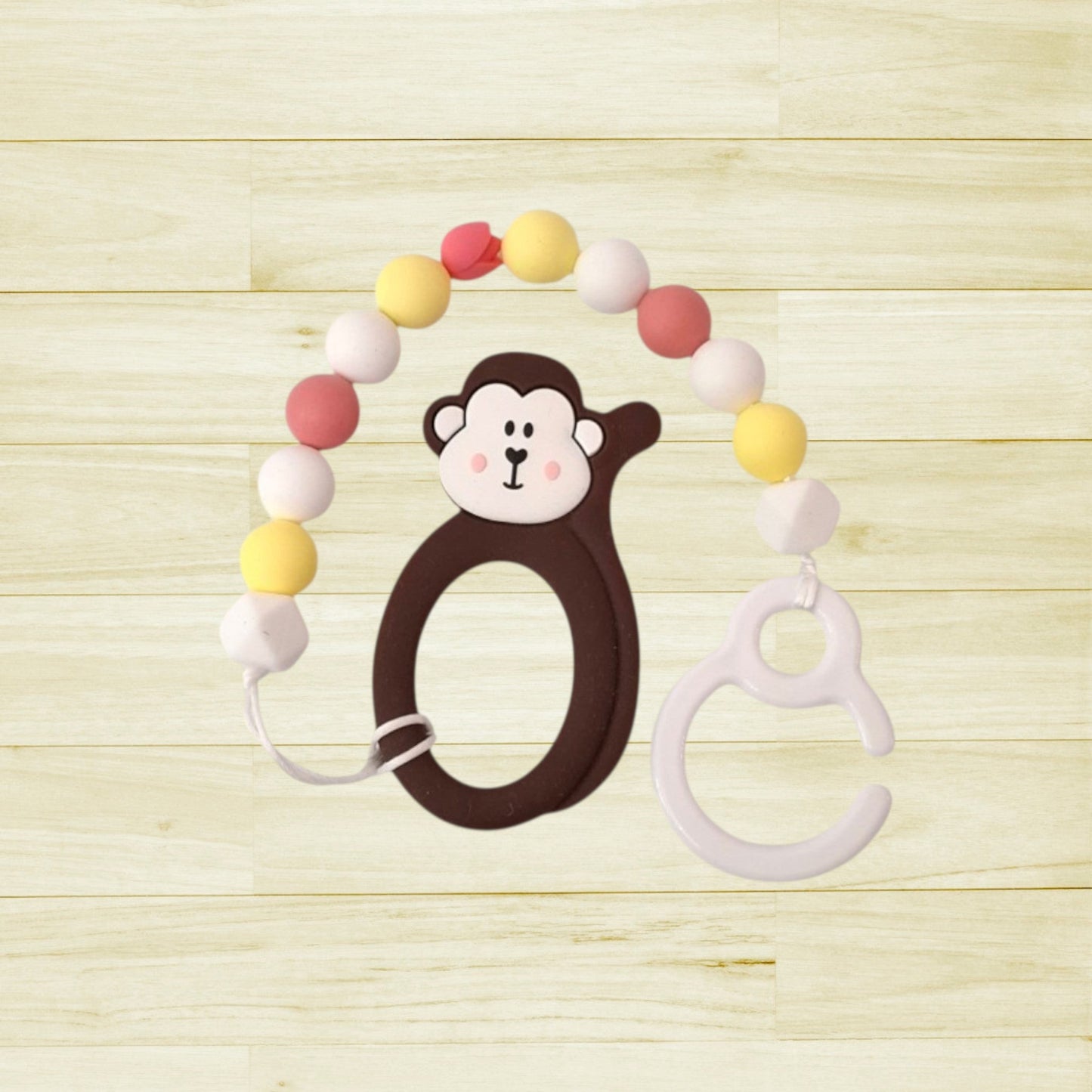 Jouet de poussette Singe rose