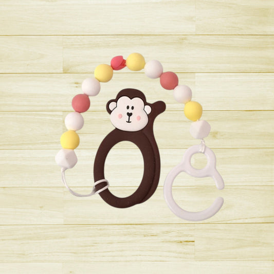 Jouet de poussette Singe rose