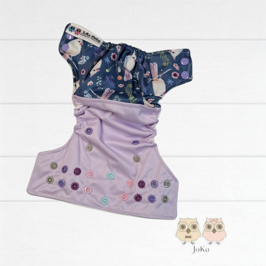 Couche lavable 2.0 Oiseaux fleuris Nouveau-né