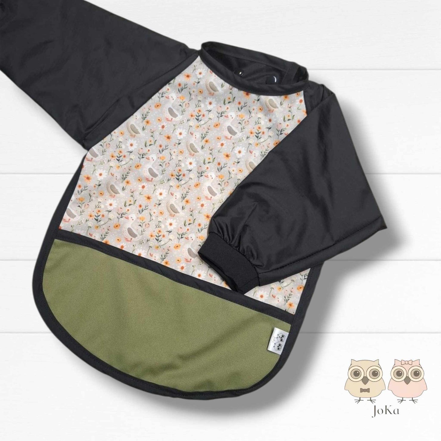 Bavette / tablier à manches Canards floral