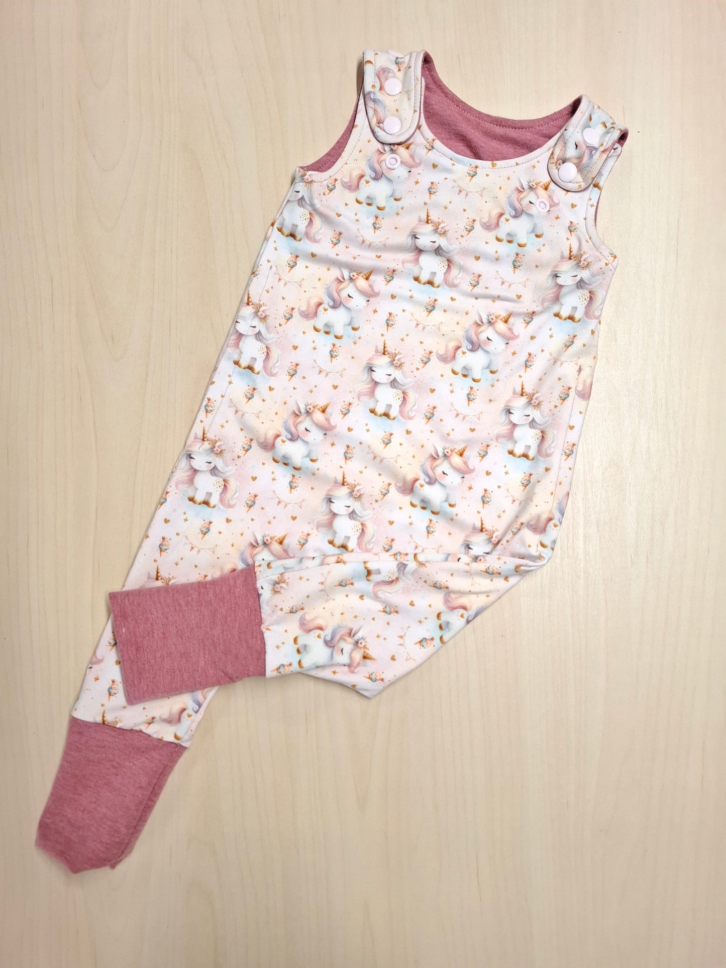 Romper évolutif Licornes et cornets aquarelle