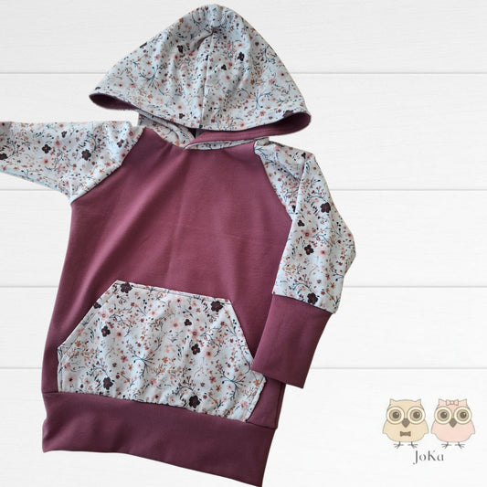Hoodie évolutif Mini floraison bourgogne (mauve 1319)