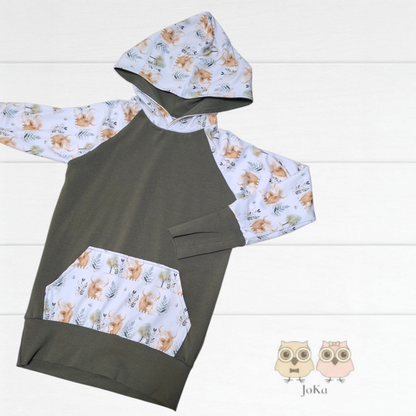 Hoodie évolutif Maman et bébé vache highland