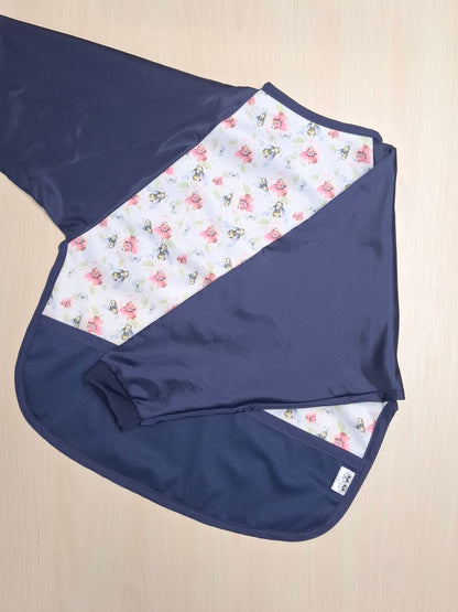 Bavette / tablier à manches Abeilles et fleurs