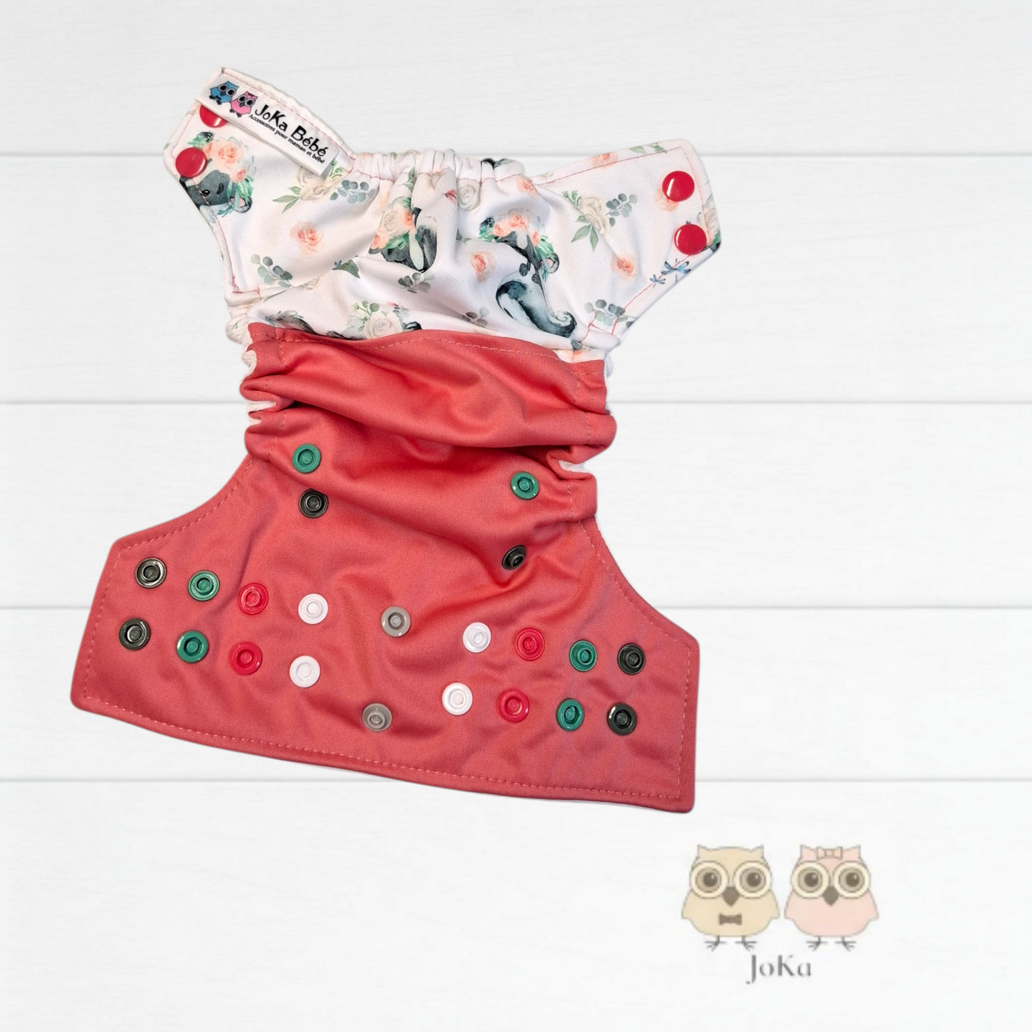 Couche lavable 2.0 Moufettes florales Nouveau-né