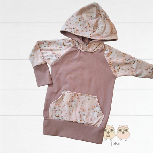 Hoodie évolutif Licornes et cornets aquarelle