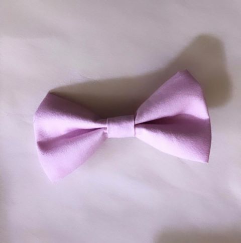 Fabric clip bow Rose pâle