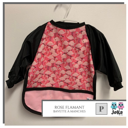 Bib/apron with sleeves Flamingo pink