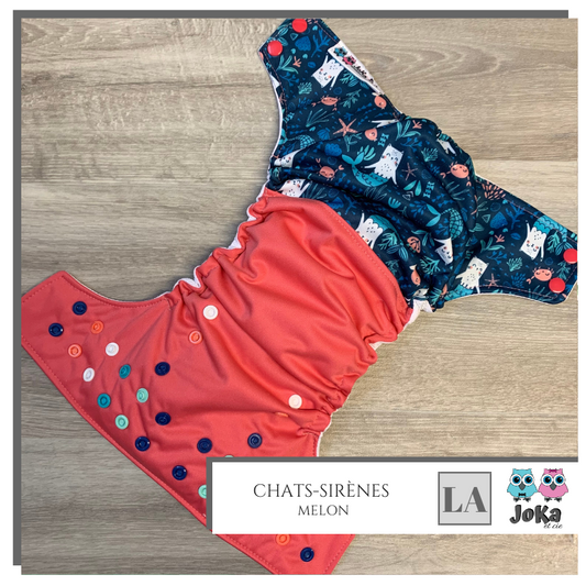 Cloth diaper 2.0 Chats-Sirène Large