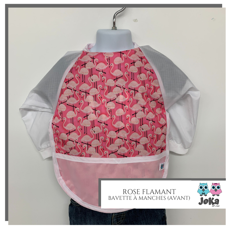 Bib/apron with sleeves Flamingo pink