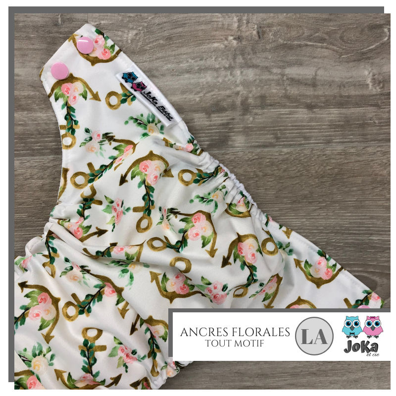 Cloth diaper All print Ancres florales Large