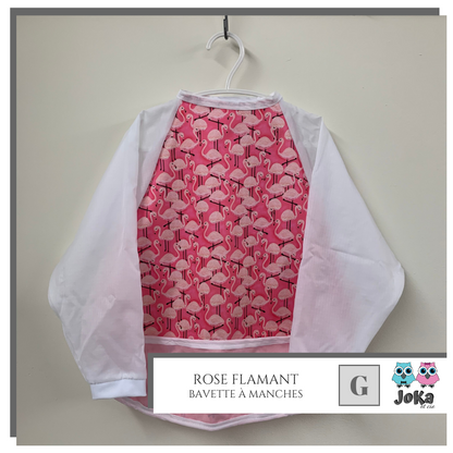 Bib/apron with sleeves Flamingo pink